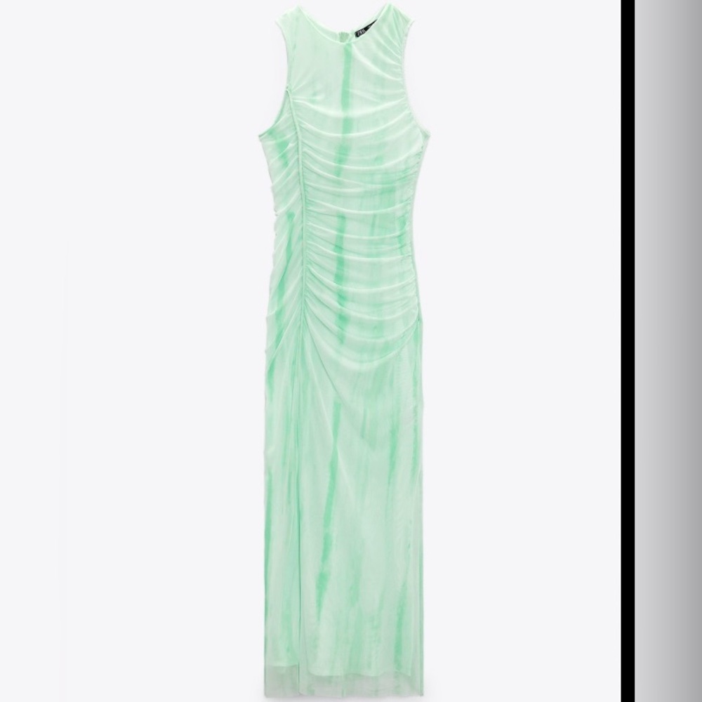 Zara tulle green dress size XS/ perfect condition